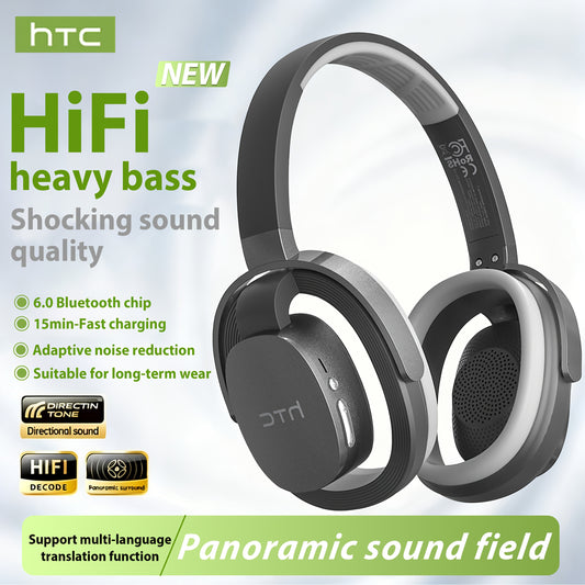 1 HTC HP07 Upgraded Version High-Quality Wireless Earbuds, Capable of Translating 135 Languages, USB Powered, Active Noise Cancellation, Volume Control, Closed-Back Design, Suitable for Smartphones, Tablets, MP3/4 Players, Ga