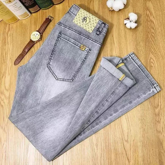 2024 Autumn New High-End Men's Jeans Loose-Fit Straight-Leg Casual Versatile Long Pants Trendy INS Style Male Bottoms