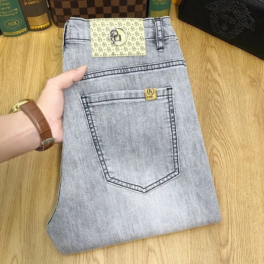 2024 Autumn New High-End Men's Jeans Loose-Fit Straight-Leg Casual Versatile Long Pants Trendy INS Style Male Bottoms